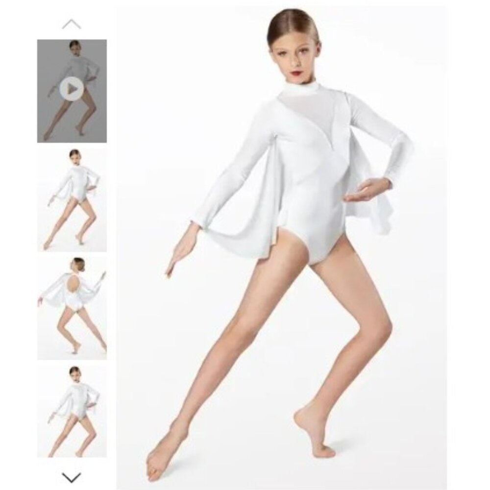 Weissman SH12205 - Mesh Cape Leotard (White)